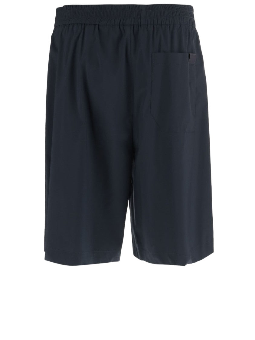 Darkpark Navy Blue Cotton-Blend Shorts
