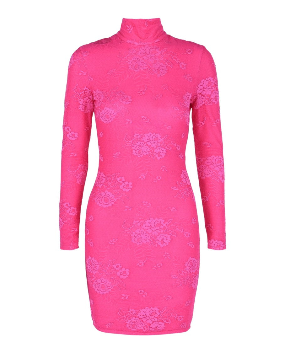 Balenciaga Floral Lace Mini Dress With Gloves