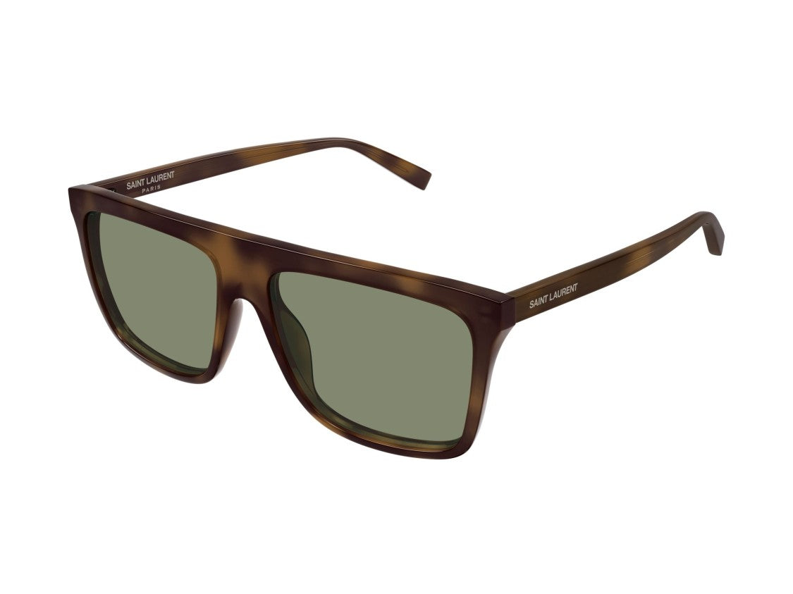 Saint Laurent Green Sl 904 Tortoiseshell Oversized Square Sunglasses