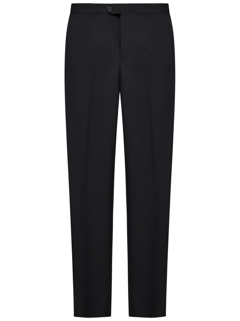 Franzese Collection Tailored Trousers In Black Virgin Wool