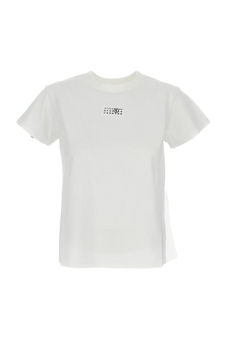 Mm6 By Maison Margiela Crewneck T-Shirt With Logo Detail And Ribbed Trim
