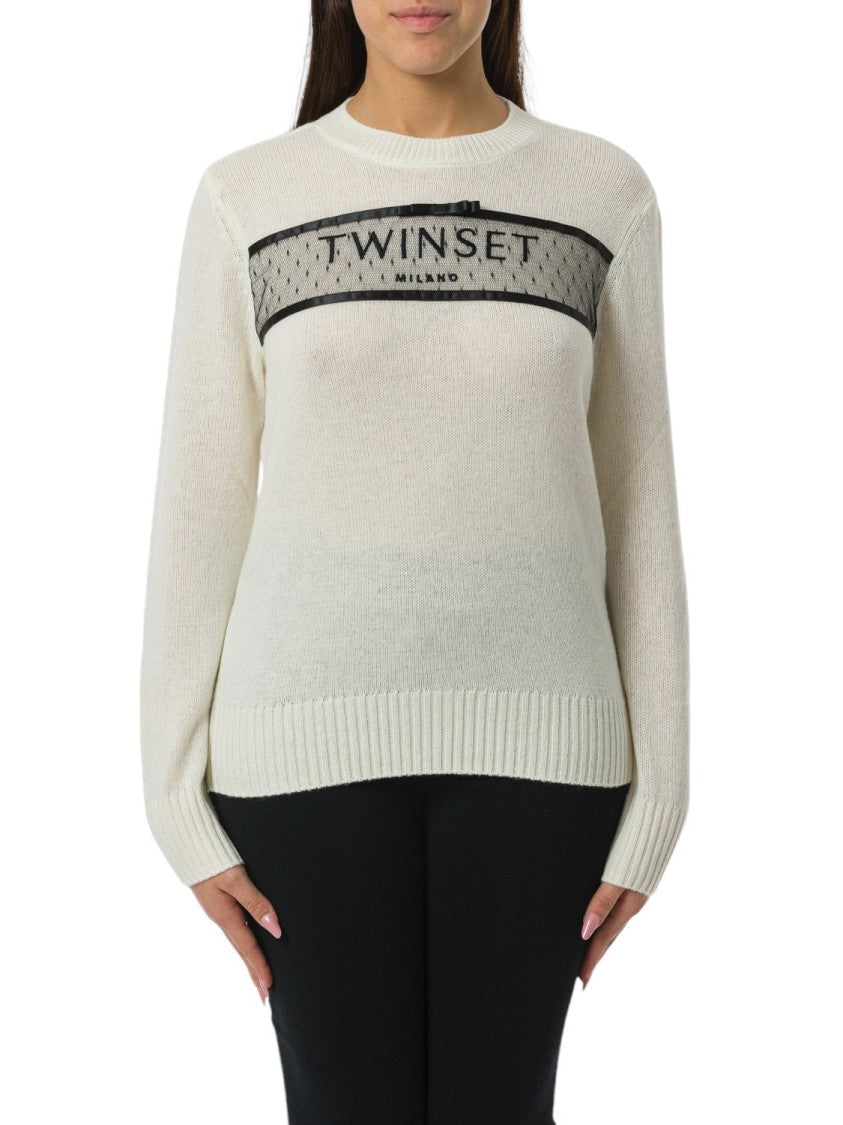 Twin-Set Beige Wool And Cashmere Blend Sweater