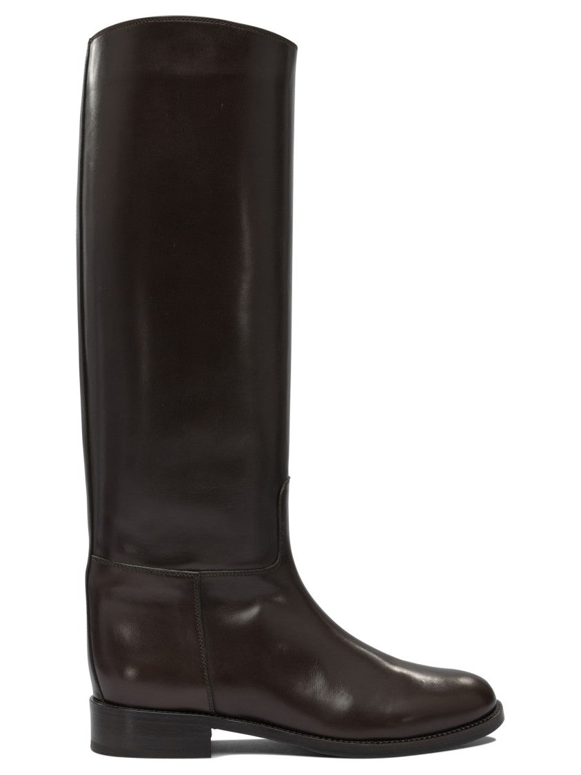 Maretto Mid-Calf Brown Leather Boots