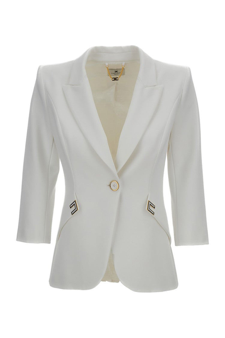 Elisabetta Franchi Structured Double Stretch Crepe Jacket