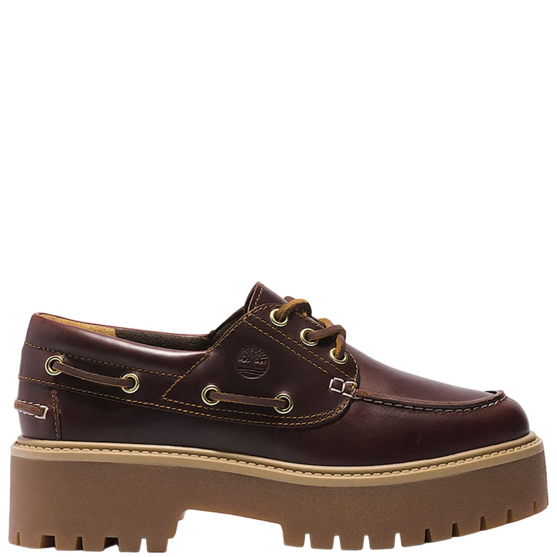 Timberland Stone Street Leather Platform Loafers With 360° Lacing And Chunky Sole