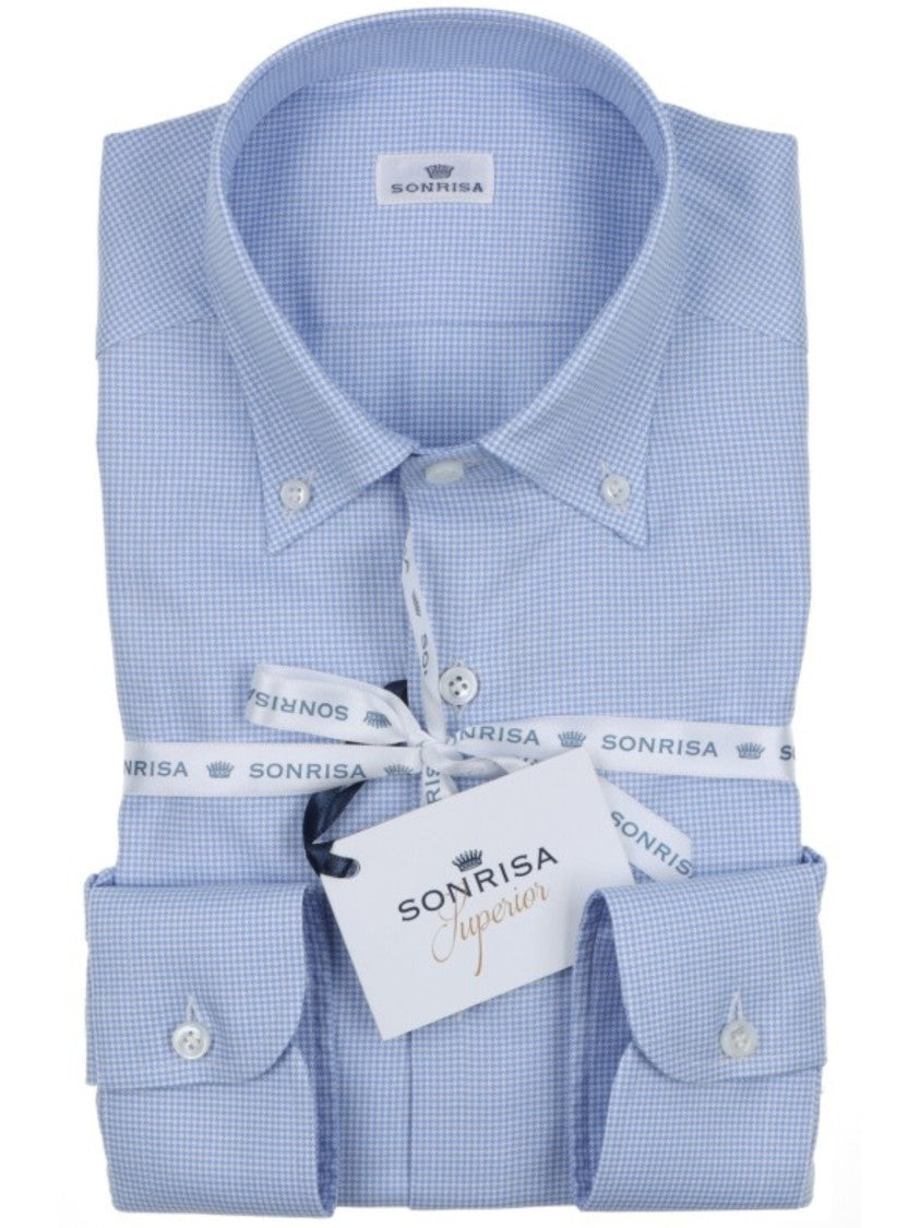 Sonrisa Light Blue Houndstooth Shirt