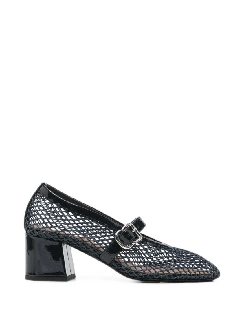 Alaïa Pointed-Toe Glossy Leather Block Heel Pumps