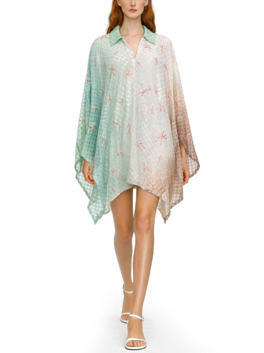 Missoni Green Viscose-Blend Poncho Scarf