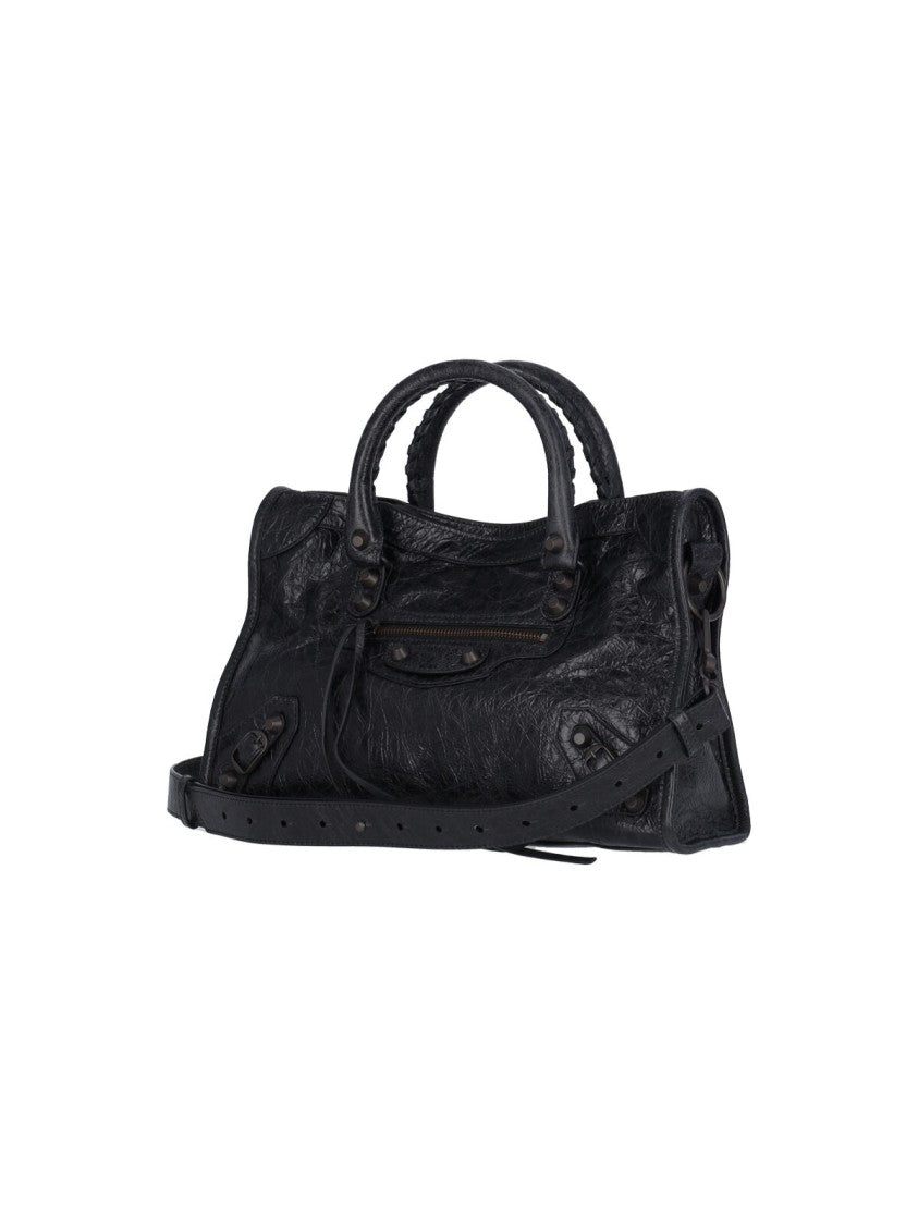 Balenciaga Black Le City Small Studded Bag
