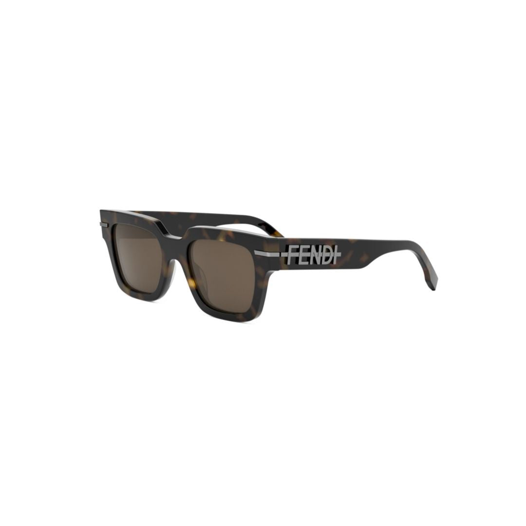 Fendi Fe40078i Bold Rectangular Tortoiseshell Sunglasses