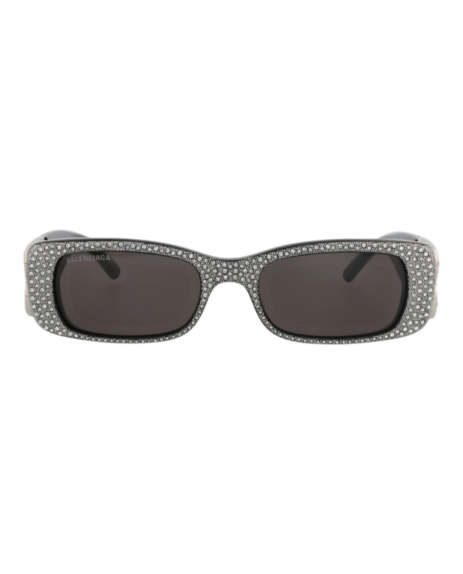 Balenciaga Square-Frame Recycled Acetate Sunglasses With Crystal Accents