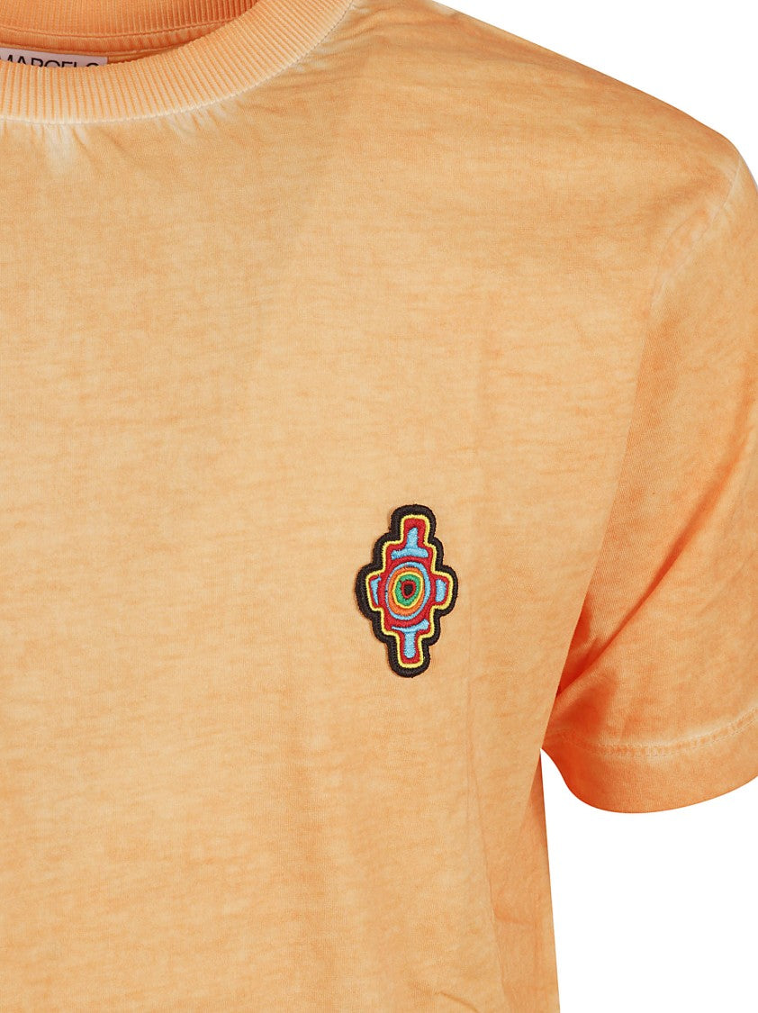 Marcelo Burlon Cotton Crew Neck T-Shirt With Embroidered Emblem