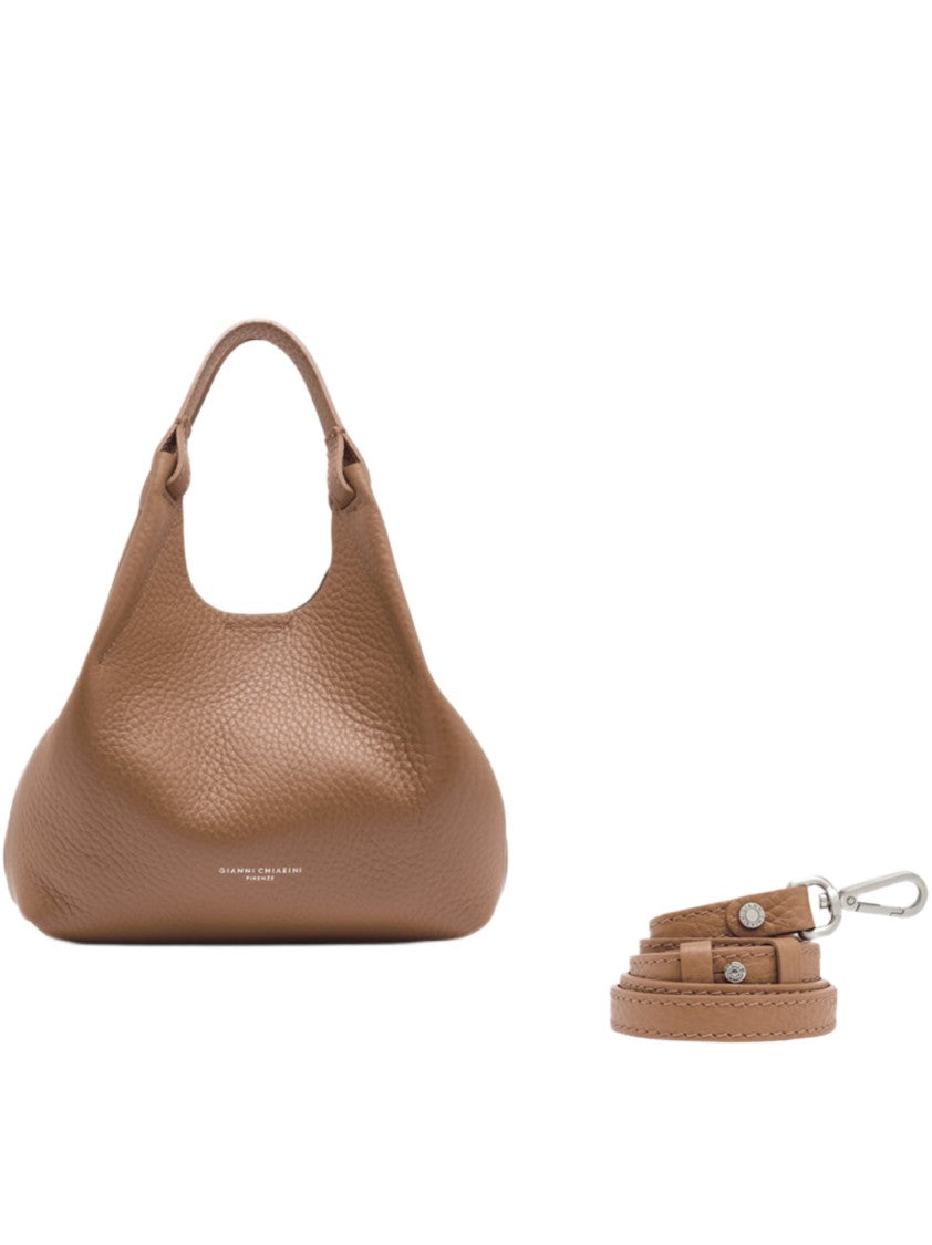 Gianni Chiarini Brown Textured Bubble Double Leather Handbag