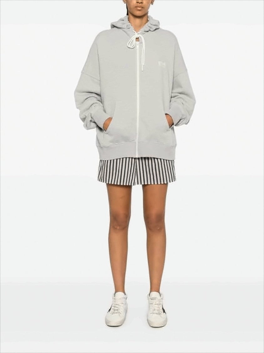 Golden Goose Light Grey Zip-Up Hoodie With Subtle Logo