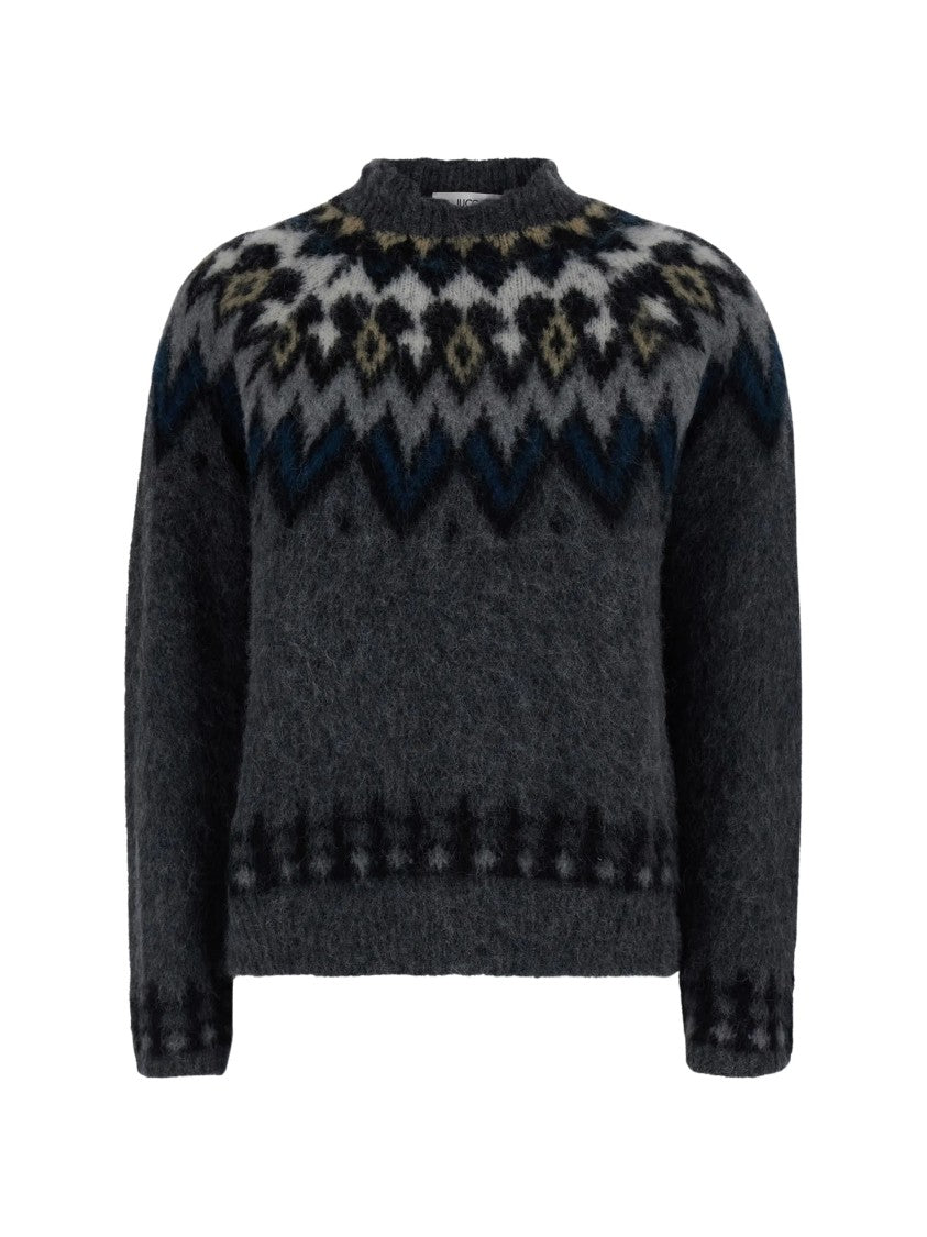 Jucca Jacquard Pattern Crewneck Sweater