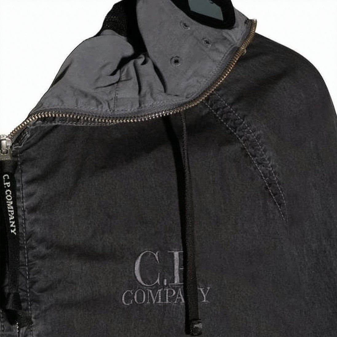C.P. Company Two-Tone Hooded Jacket With Adjustable Drawstrings And Front Pockets