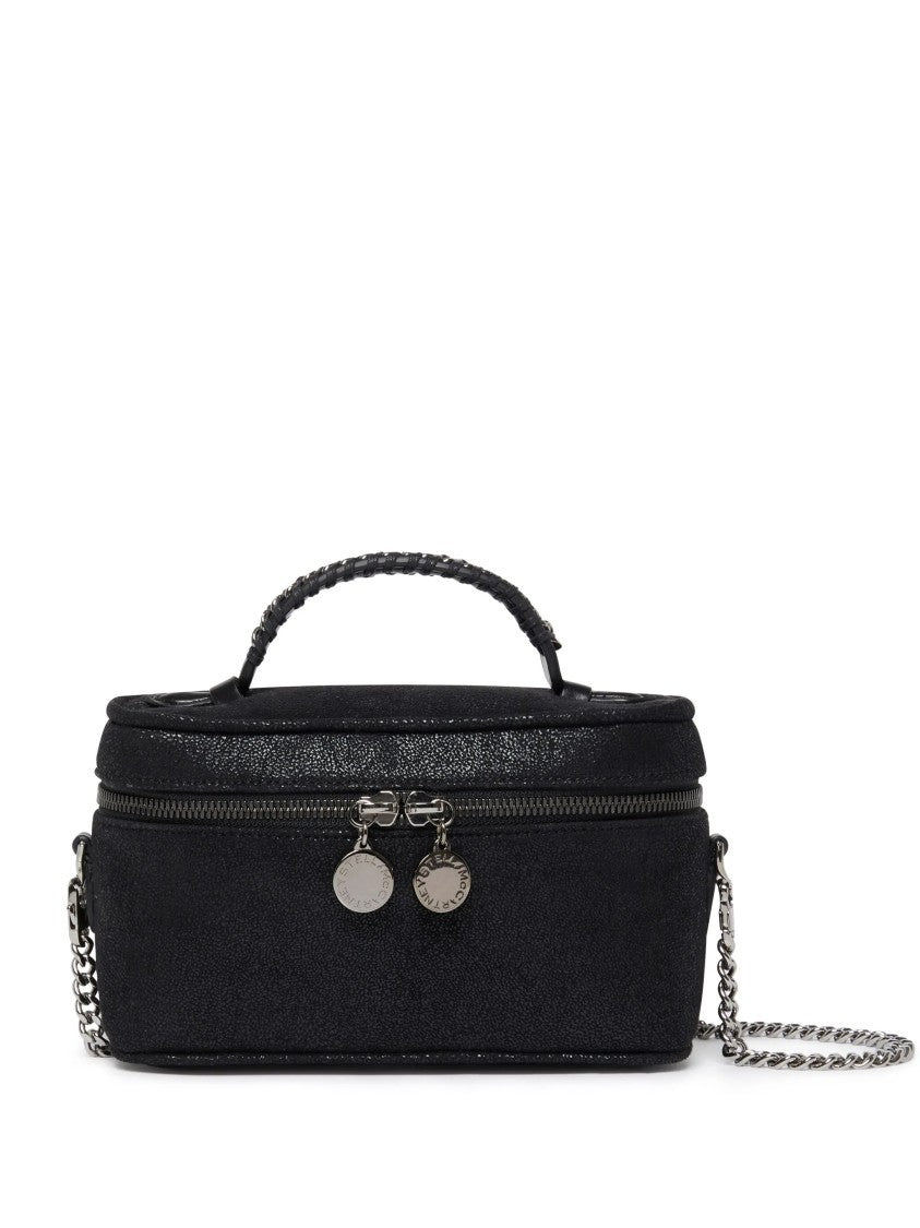 Stella Mccartney Textured Black Vanity Case With Braided Handle