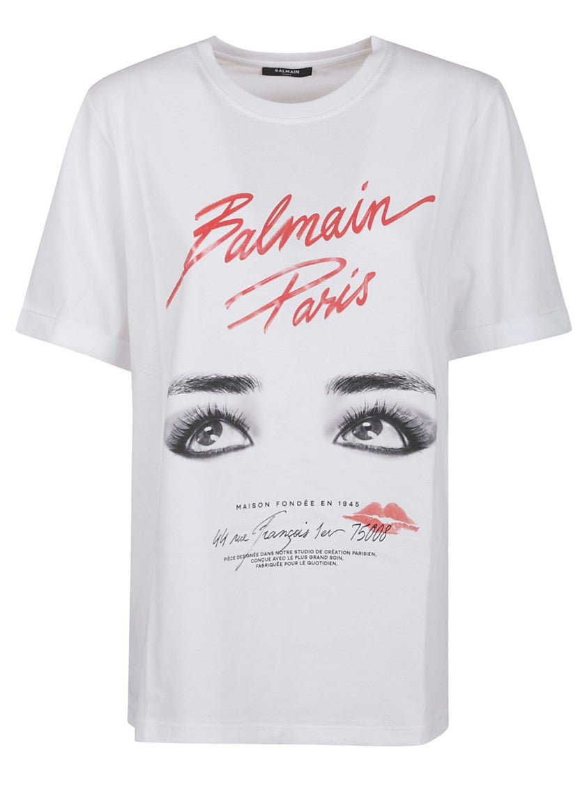 Balmain Paris Eyes Print T-Shirt