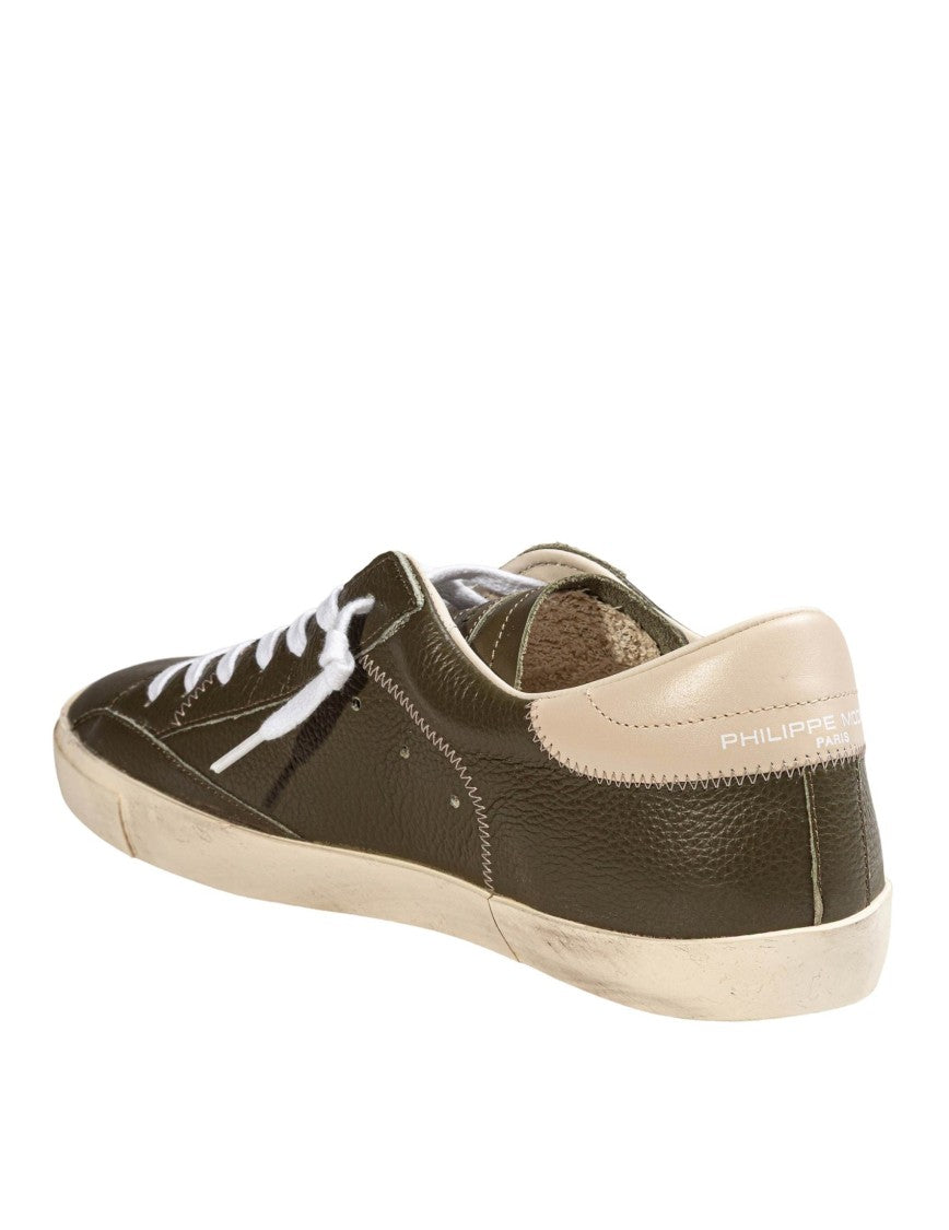 Philippe Model Prsx Leather Sneakers Military Green