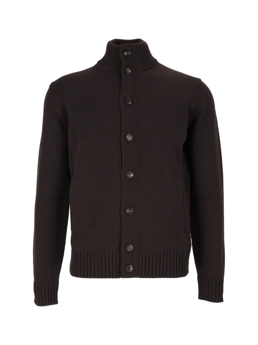 Slowear Zanone Chioto High Collar Ribbed Cardigan