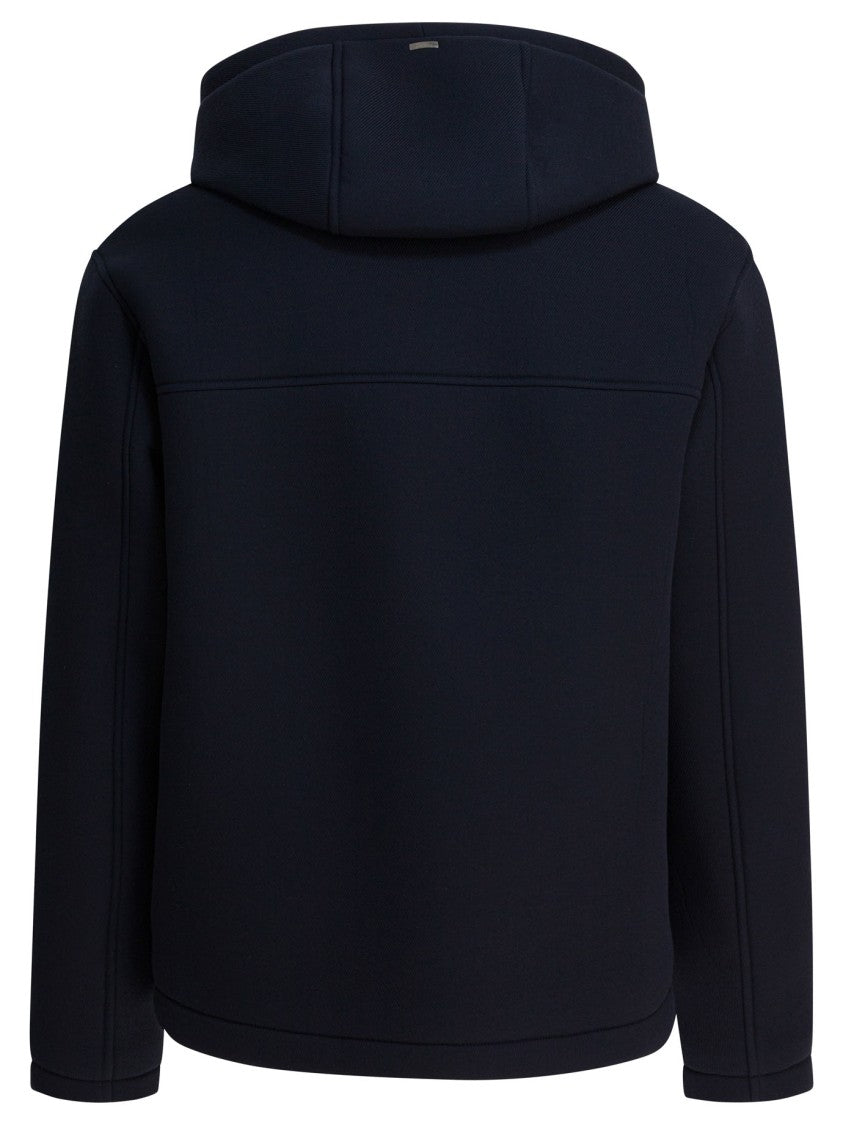 Herno Short Structured Jacket With Padded Hood