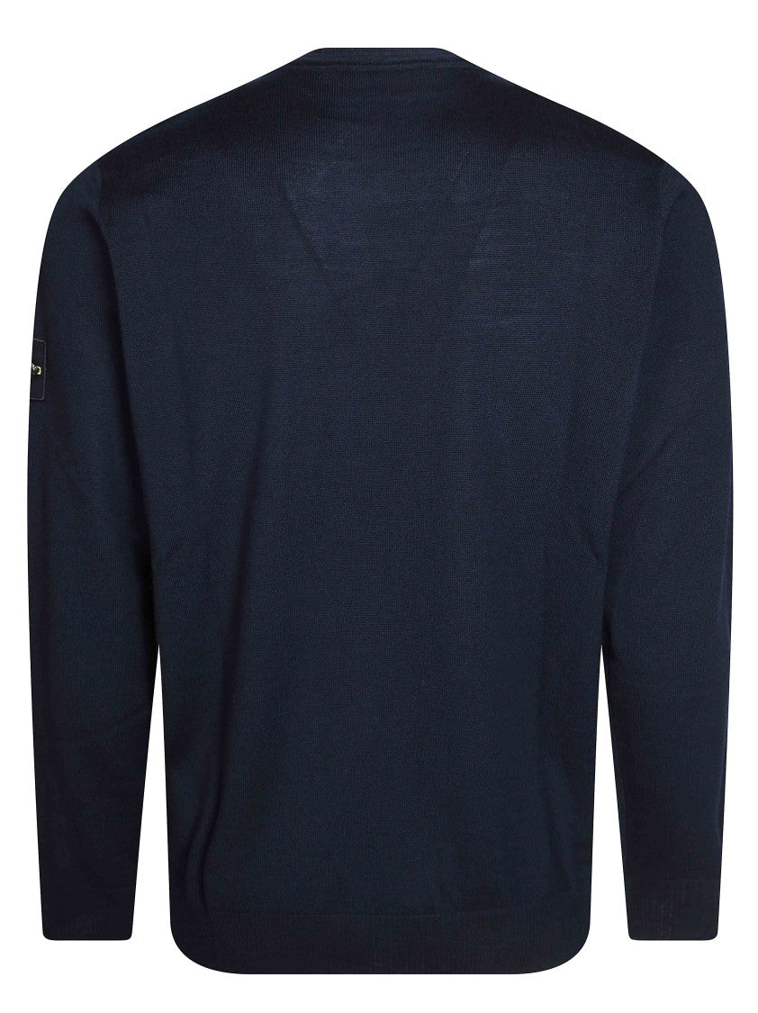Stone Island Maglia Gc Patch Ribbed Crewneck Sweater