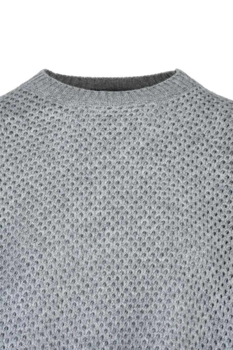 Fabiana Filippi Crew Neck Wool Silk Cashmere Sweater - Grey