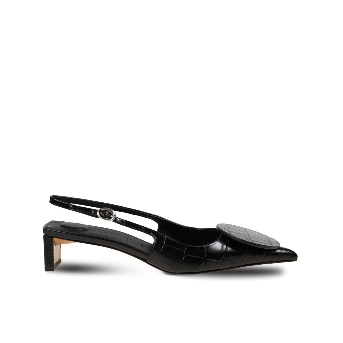 Jacquemus Croc-Effect Slingback Pumps