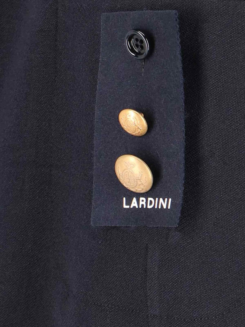 Lardini Blue Double-Breasted Wool-Blend Blazer
