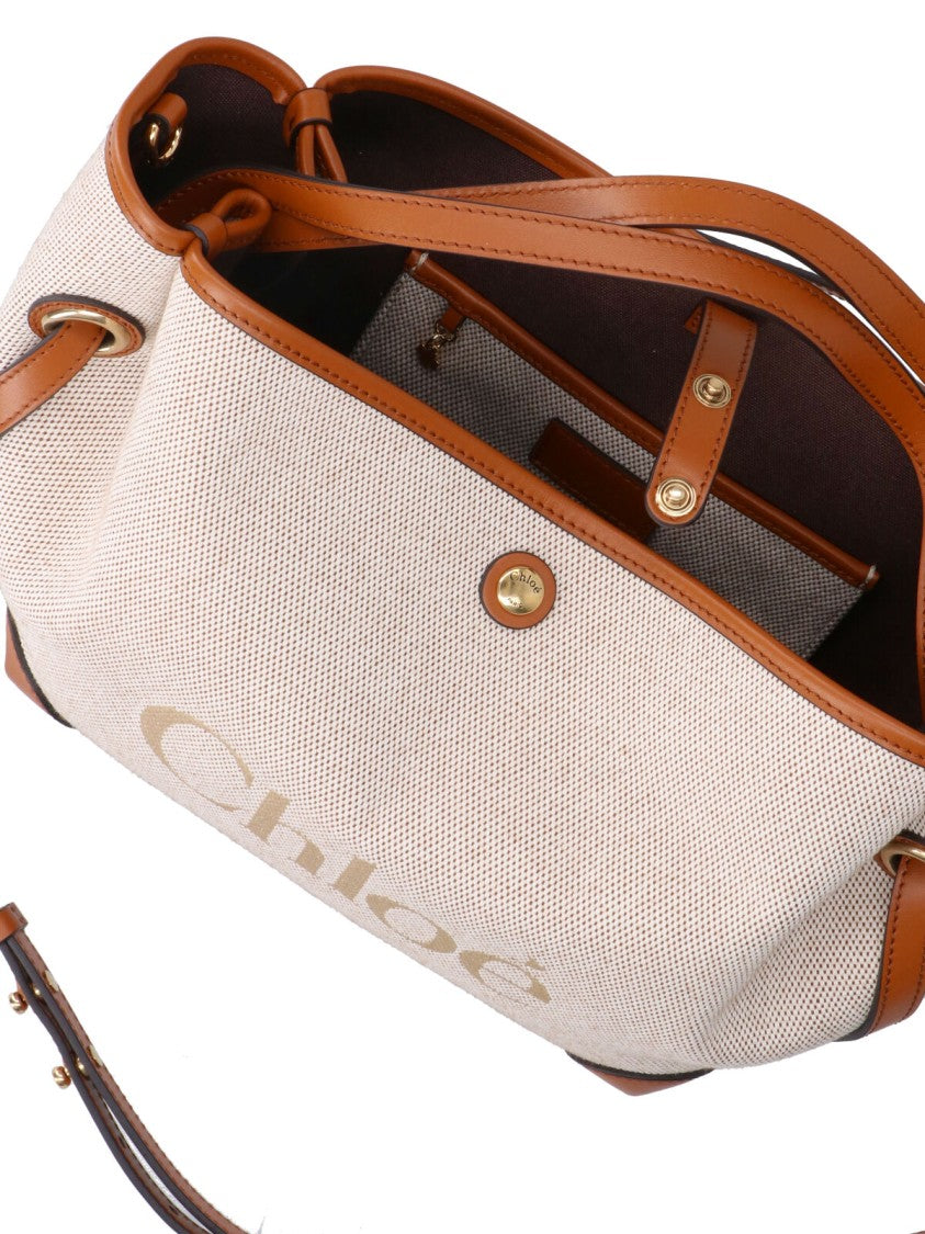 Chloé Medium Tote Bag With Textured Fabric