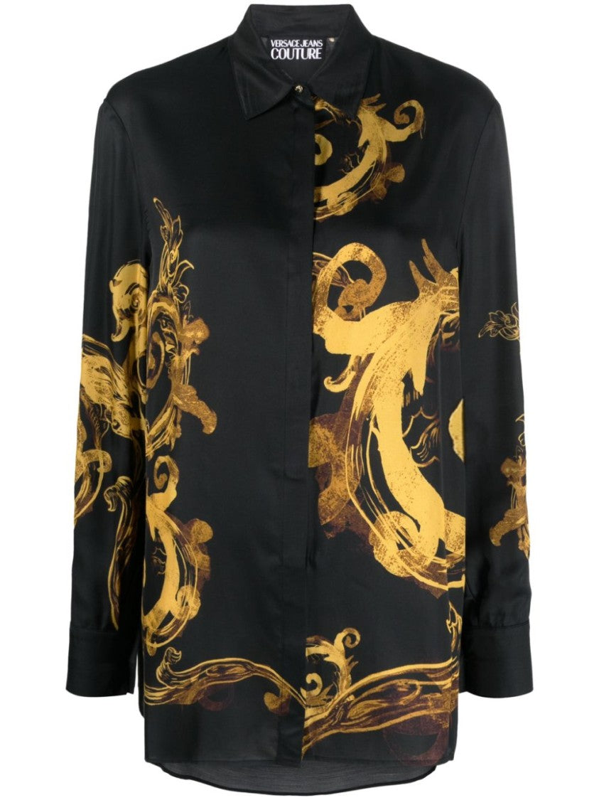 Versace Jeans Couture Chain Couture-Print Satin Shirt