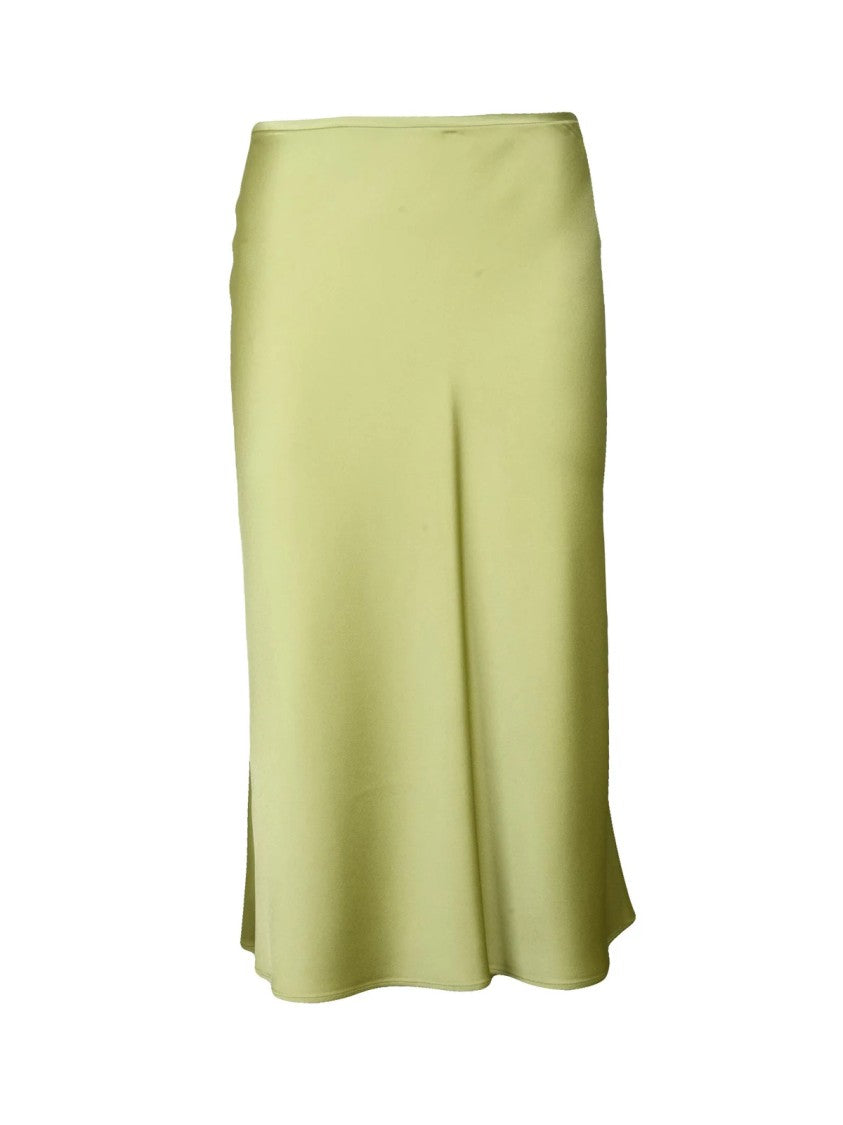 Blumarine Satin Stretch Midi Skirt - Green