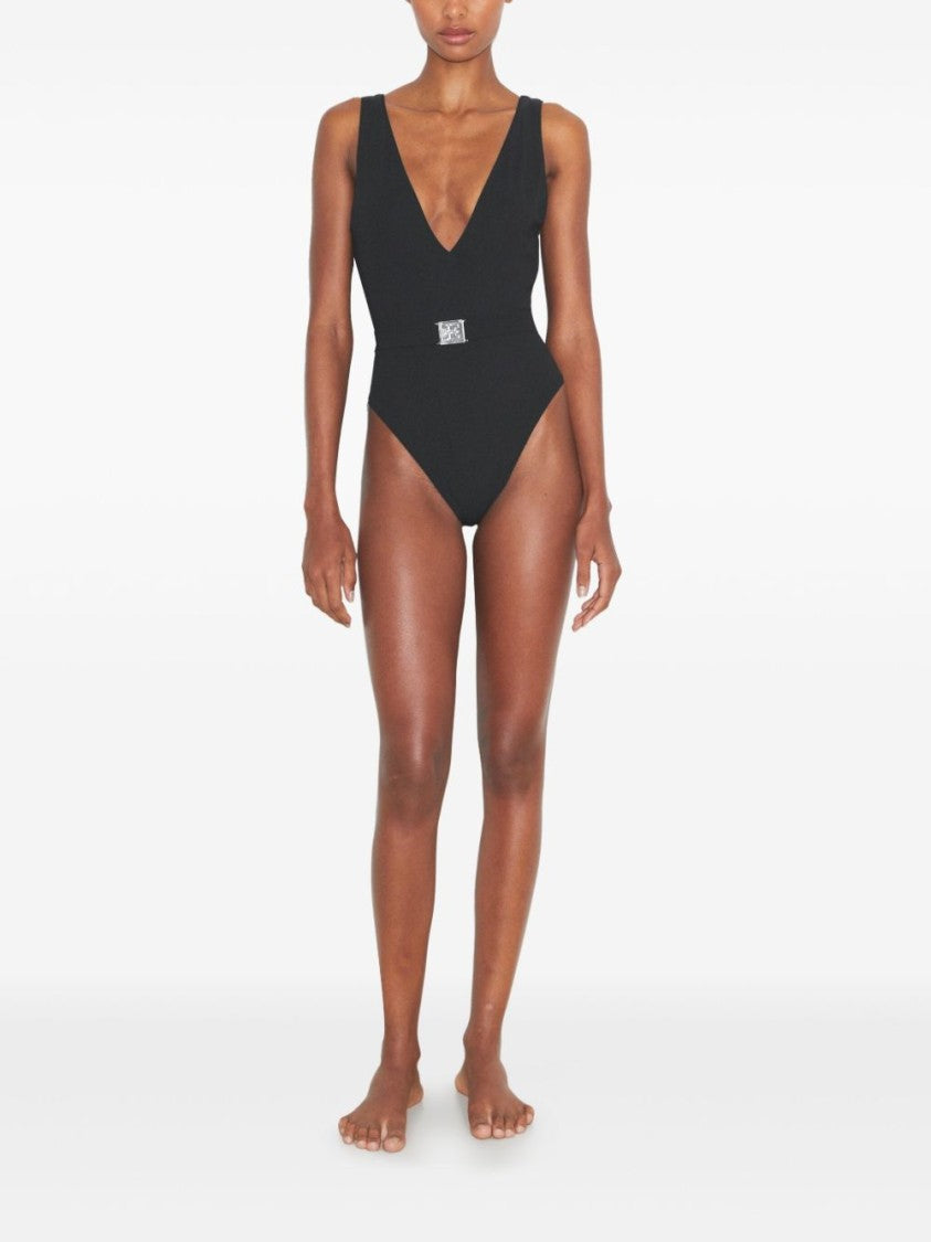 Tory Burch Belted Logo Swimsuit