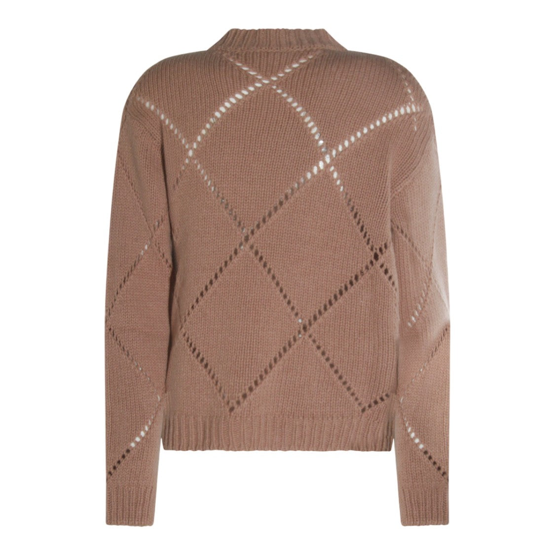 Zanone Brown Knit Sweater With Diamond Openwork Pattern