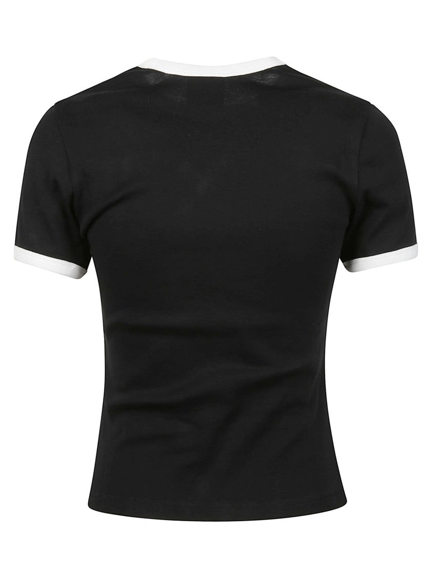 Courrèges Signature Contrast Trim Cotton T-Shirt