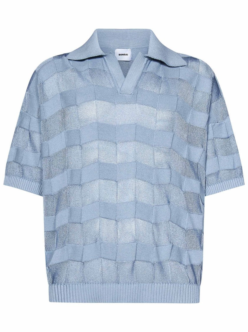 Bonsai Textured Check Polo With Classic Collar