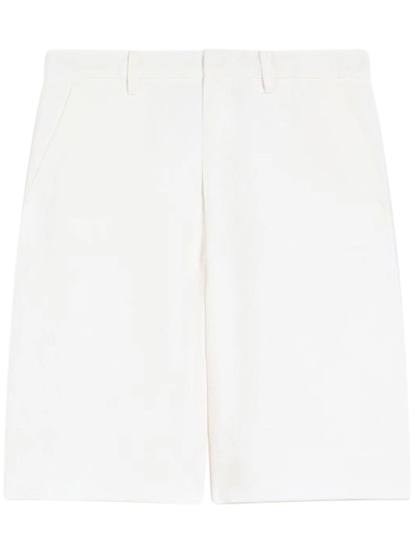 Max Mara Mid-Thigh White Tailored Shorts With Structured Fit