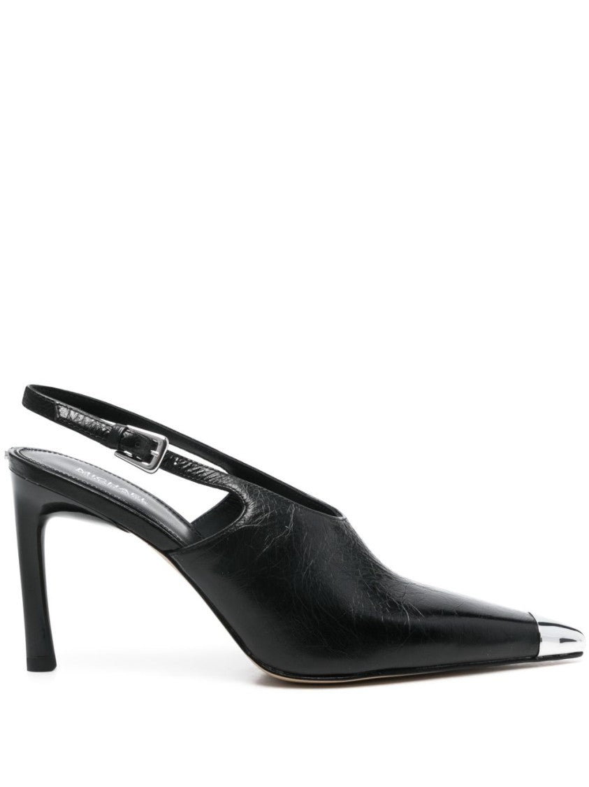 Michael Kors Slingback Heels With Pointed Toe And Metallic Cap