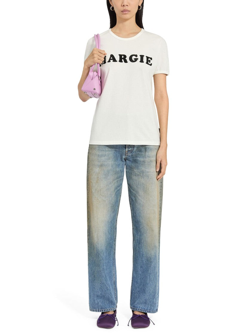 Mm6 By Maison Margiela Short-Sleeve Relaxed Fit T-Shirt With Bold Lettering