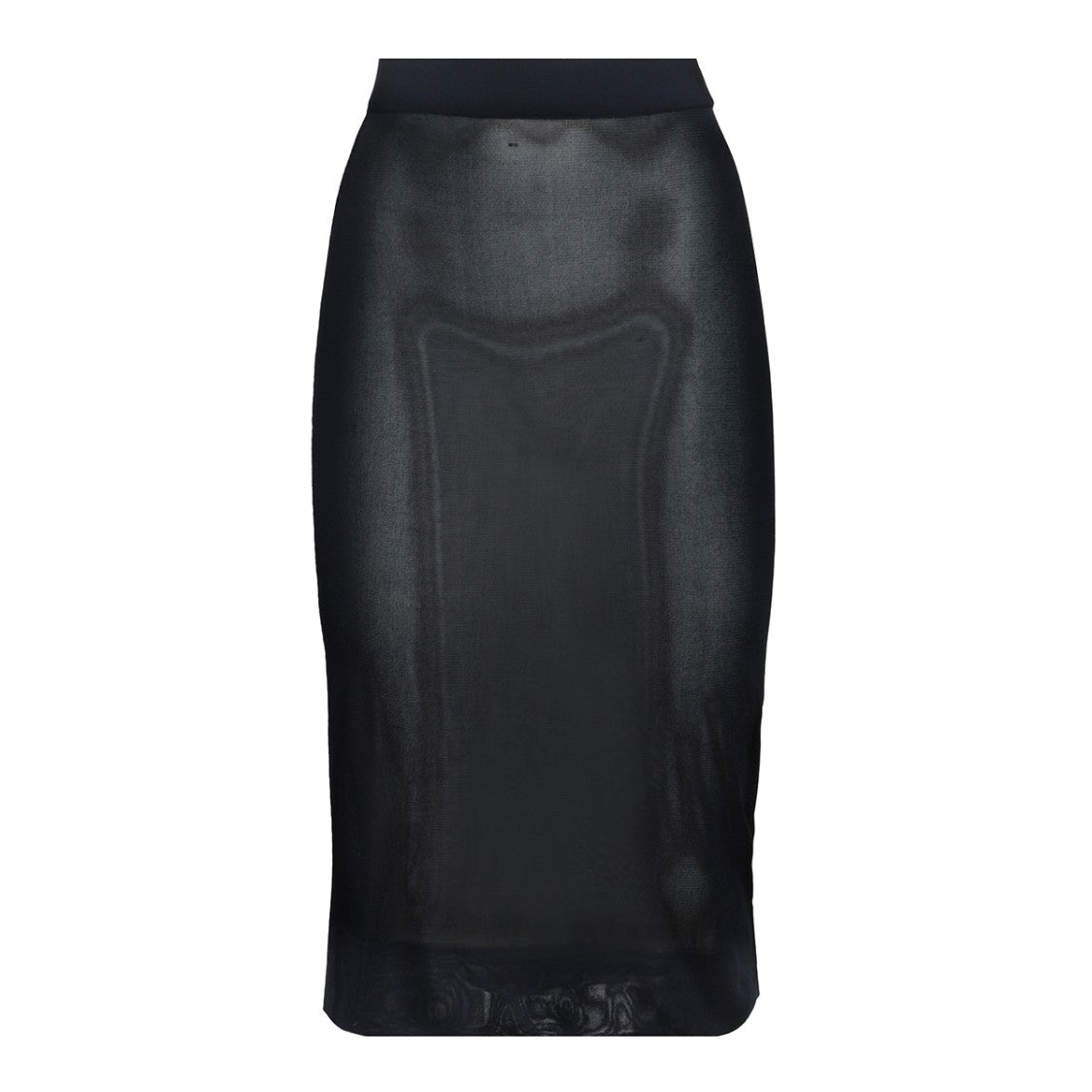 Saint Laurent Transparent Blue Viscose Midi Skirt With Fitted Silhouette