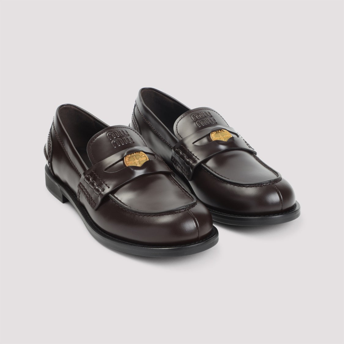 Miu Miu Moro Leather Loafers