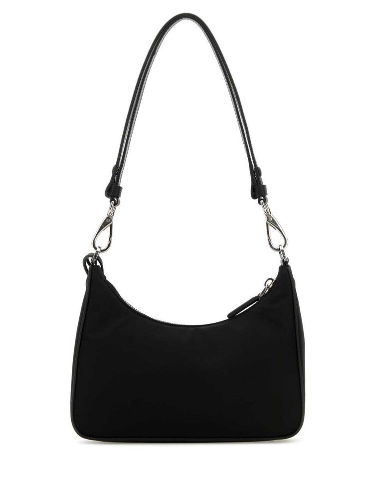 Prada Black Beaded Floral Embellished Bag With Dual Strap Design