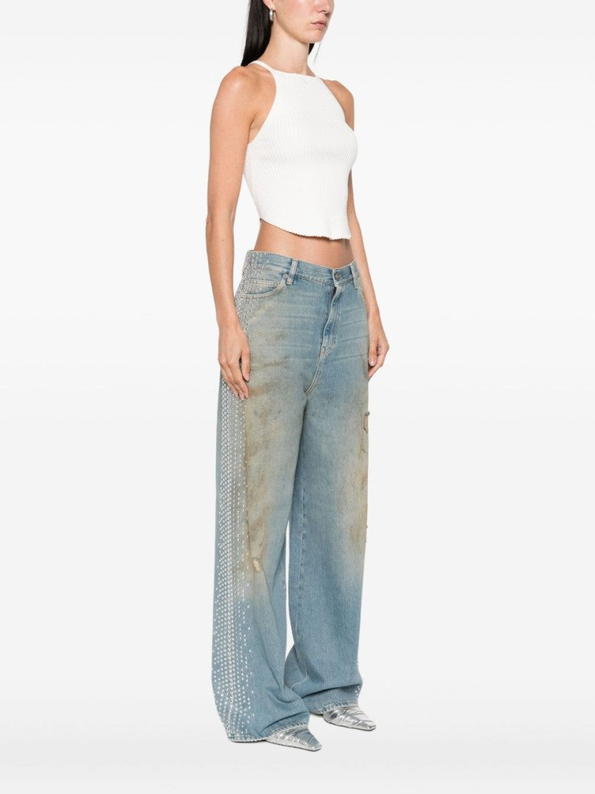 Courrèges Ribbed Halterneck Top With Straight Hemline
