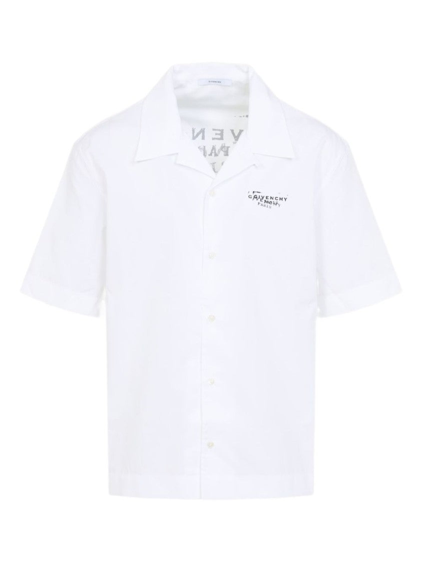 Givenchy Button-Fastened White Cotton Short-Sleeved Shirt