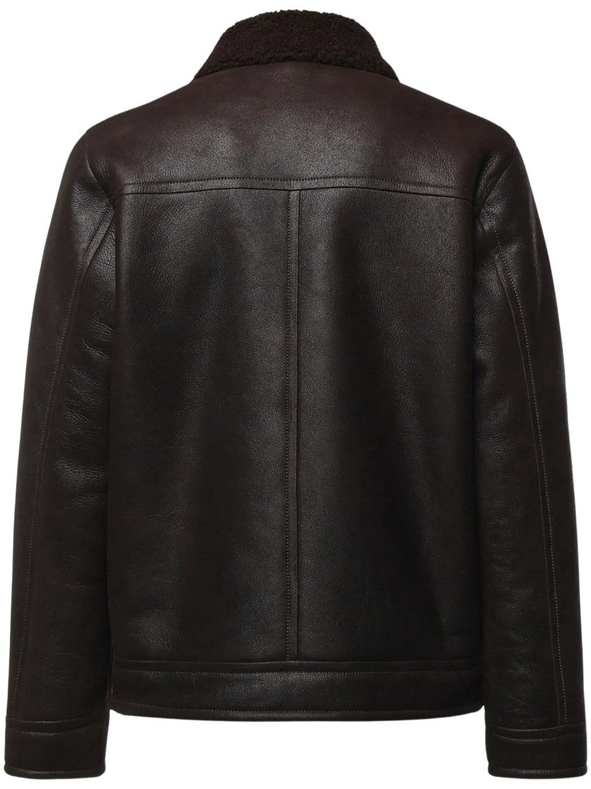 Dondup Shearling Collar Leather Jacket