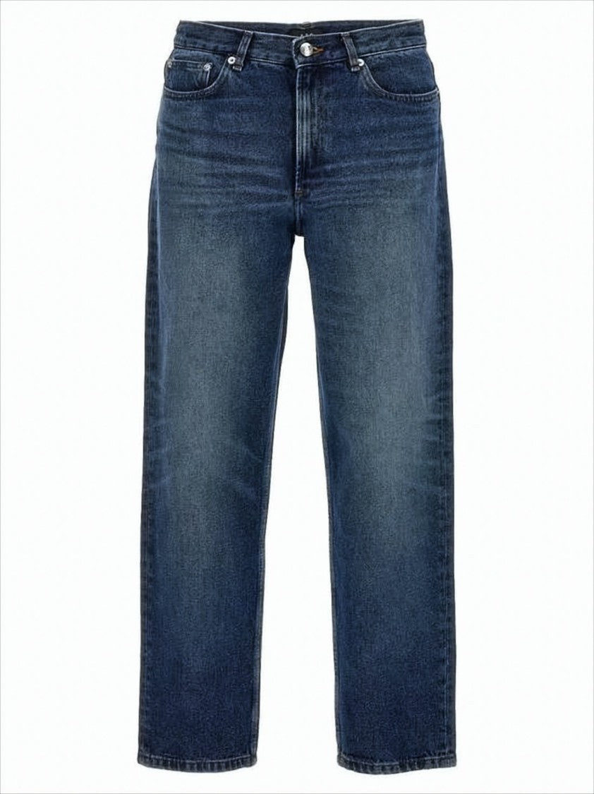 A.P.C. Mid-Blue Straight-Leg Denim Pants With Fading