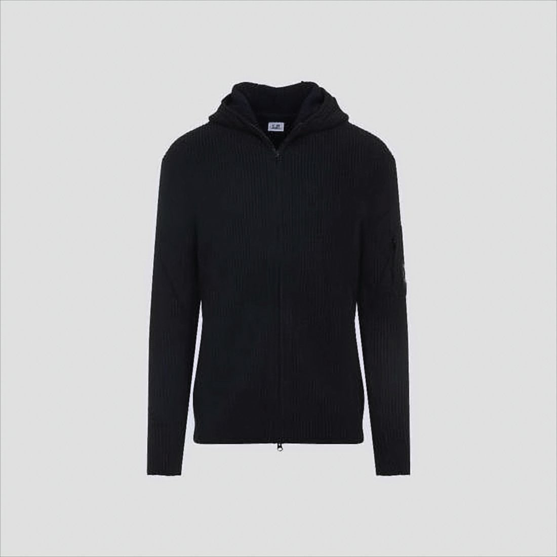 C.P. Company Ribbed Knit Zip-Up Sweater With Hood