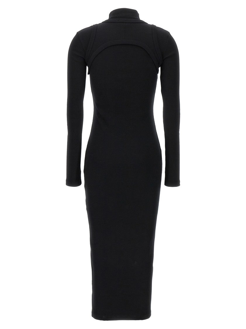 Off-White Long Sleeve Off Stamp Stretch Cotton Dress