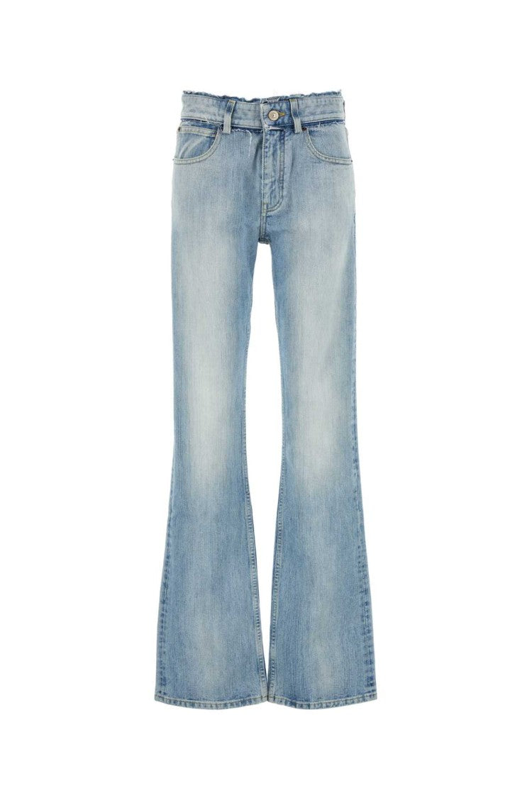 Balenciaga High-Waisted Flared Denim Jeans With Vintage Fading