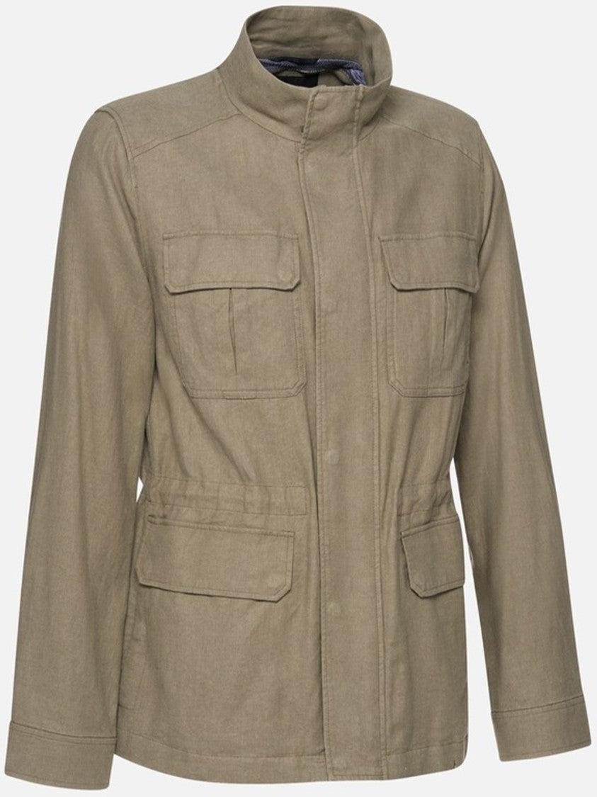 Geox Brown Recanati Structured Cotton Utility Jacket